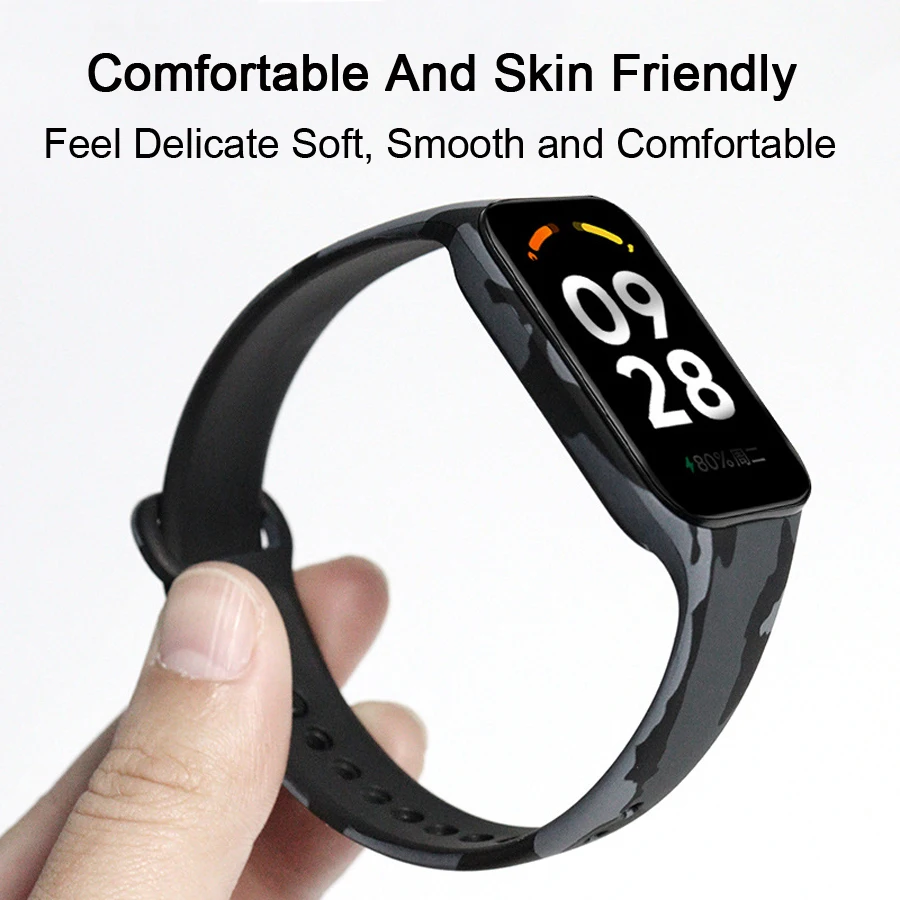 Correa activa para Xiaomi Smart Band 8, repuesto de silicona impresa, pulsera para Mi Band 8, pulsera inteligente activa, Correa