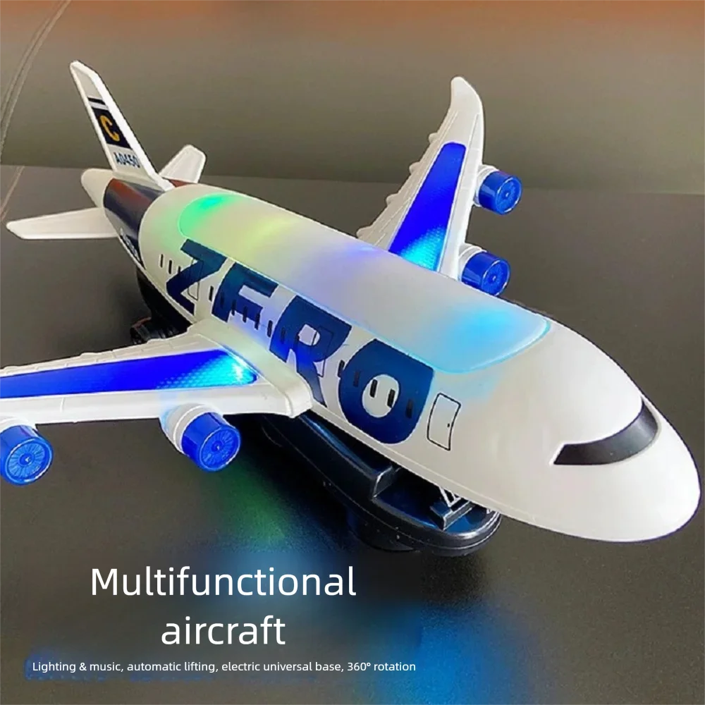 Multifunctional Alloy Aircraft Electric Model Rotates Flexibly Glowing And Music Miniature Airplane For Boys Aviation Fun Gifts