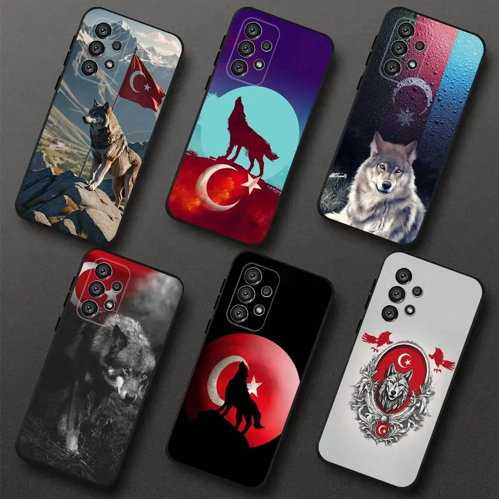 

Turk Wolf Turkey Flag Phone Case For Samsung S 25,24,23,22,30,21,10,9,Ultra,Plus,Lite,FE,4,5G Black Soft Case