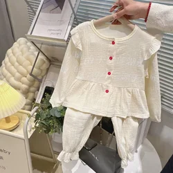 Children Cotton All-seasons Boys and Girls Sleepwear Fashion Floral Comfortable Fit Casual Sweet Cute Simple Outfits
