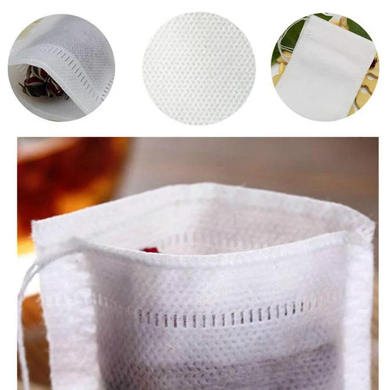 100 Stuks Theezakjes String Heat Seal Papier Kruid Losse Theezakje Organizer Gereedschap Opbergzakken