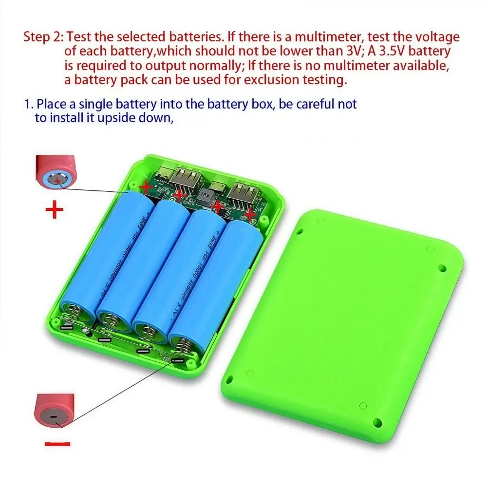 

Portable DIY Power Bank Box 4 Slots 18650 Fast Charging Charger Case Mini Solderless Power Supply Housing Batteries Charging