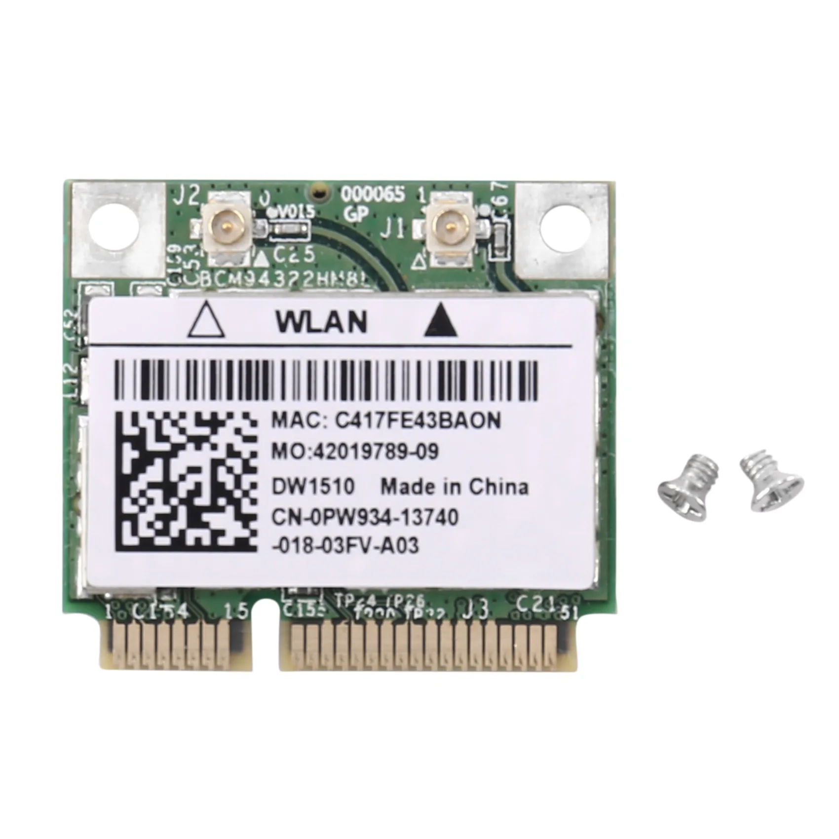 Muslimb BCM94322 Dual Band 300Mbps Mini PCIE WiFi scheda di rete Wireless 802.11A/B/G/N DW1510 per Mac OS/Hackintosh