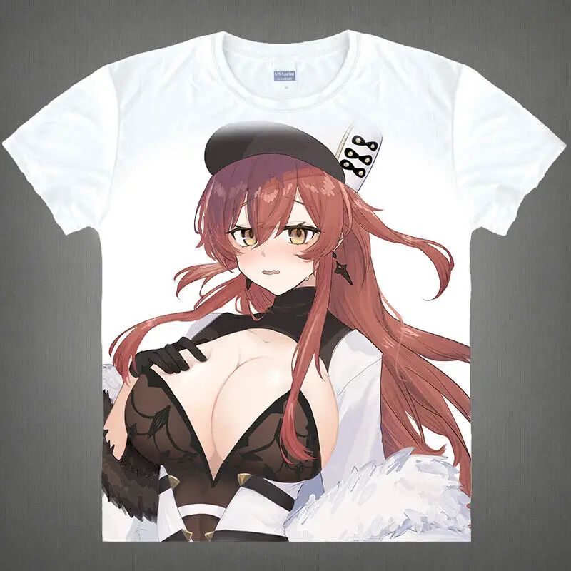 

azur lane volga Summer Anime T-shirt Short Sleeve Unisex Men Woman TEE D5