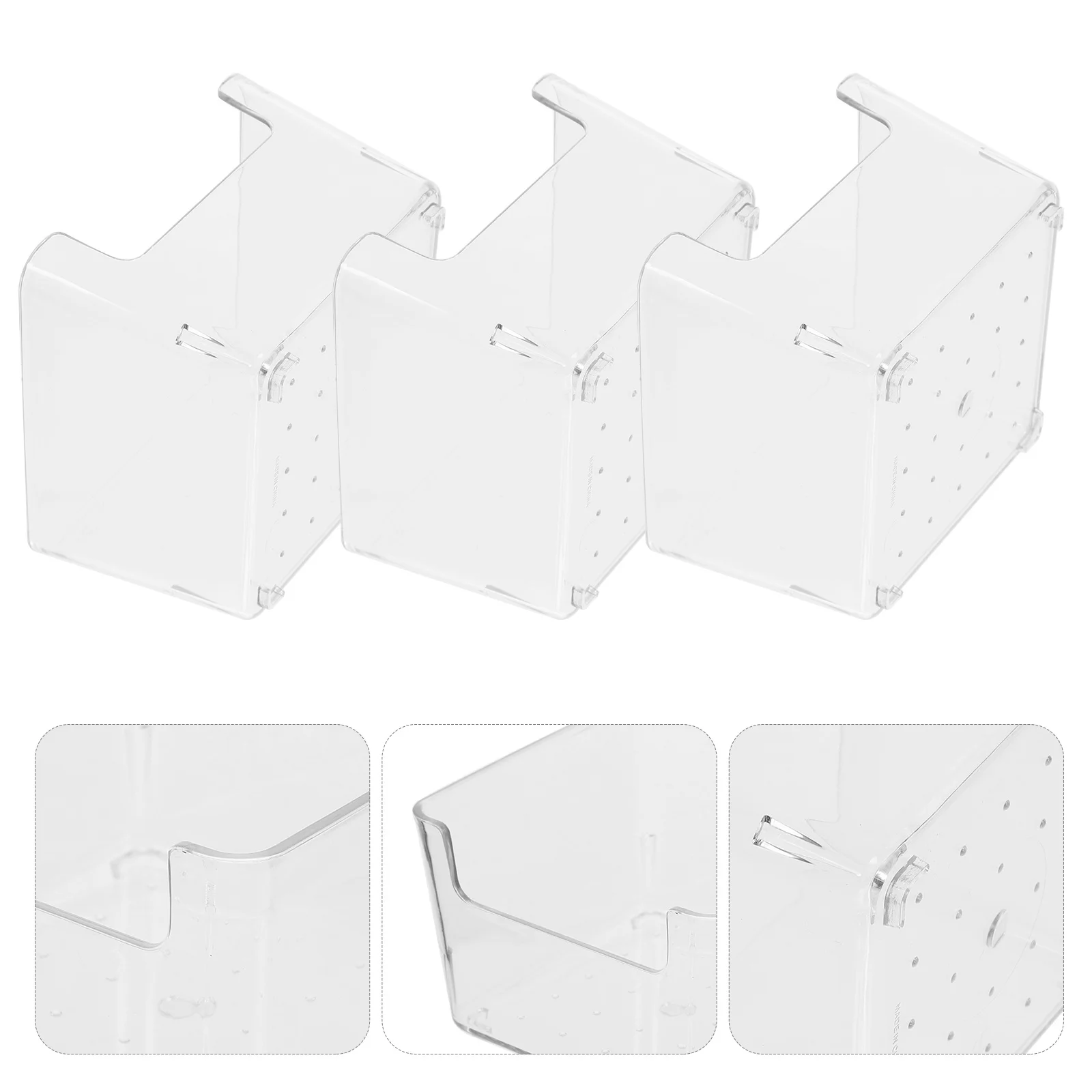 

3Pcs Sand Basin High Permeability Pet Bathtub Transparent Hamster Bath Container Multi-Function Wear-Resistant Small Chinchilla