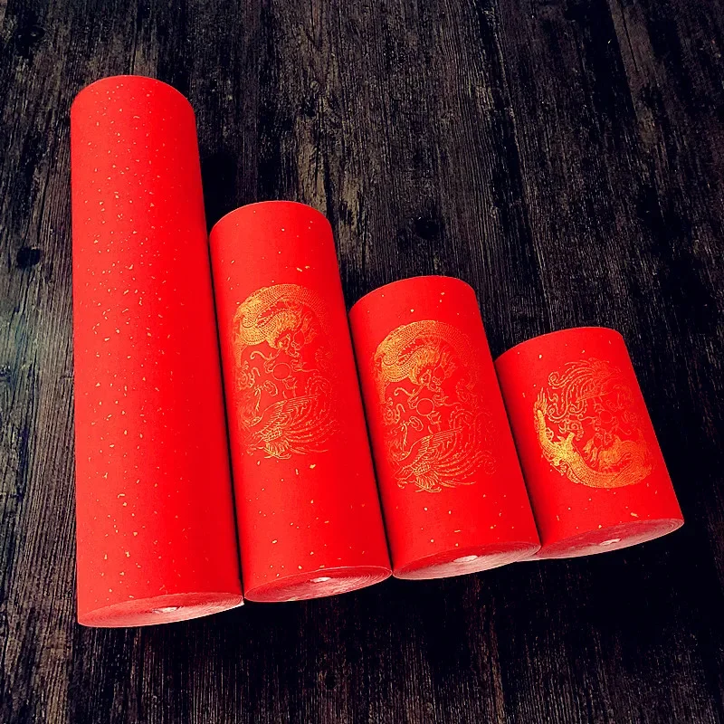 Spring Festival Couplets Non-fading Red Calligraphy Paper Half-Ripe Xuan Paper Red Chinese Xuan Paper for Writing Paper Cutting