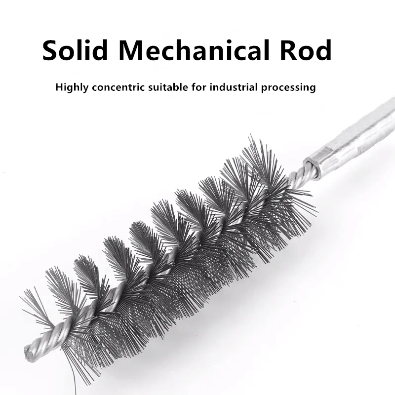 Citop 20cm Long 20mm Diameter Stainless Steel Wire Tube Cleaning Brush Rust And Burr Pipe Brush