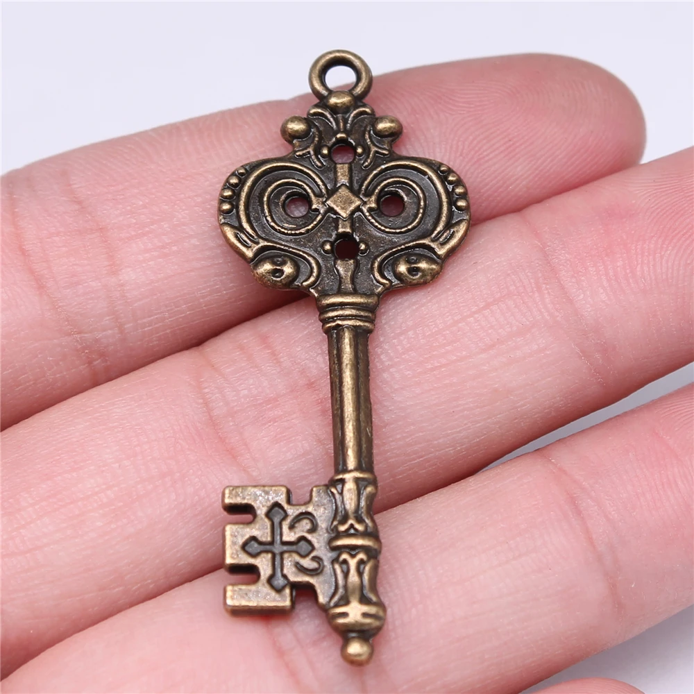 WYSIWYG 4pcs 51x20mm Key Charms Metal Keys Charms Vintage Key Charms Findings Vintage DIY Accessories For Jewelry Making