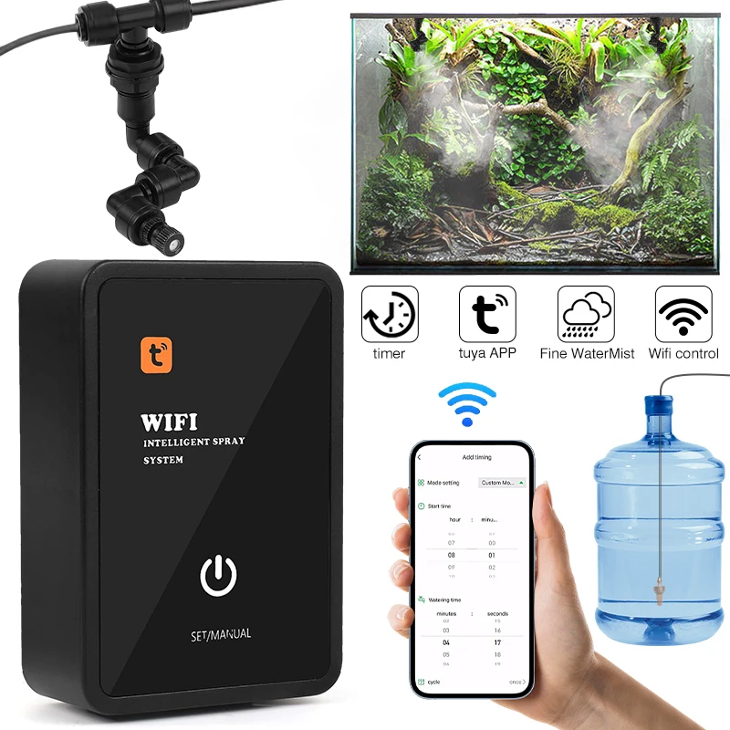 

Reptile Spray Humidifier With Timer and Adjustable Spray Nozzles WiFi App Control Spray System For Rainforest Plants Amphibian