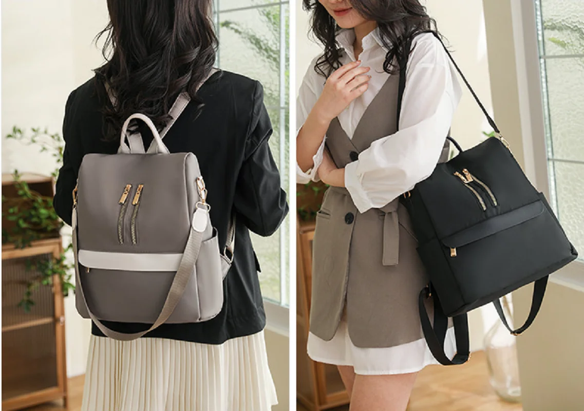 2025 Korean Fashion Large Capacity Women Travel Backpack Waterproof Oxford Casual Shoulder Bags Anti Theft Handbag School Bag