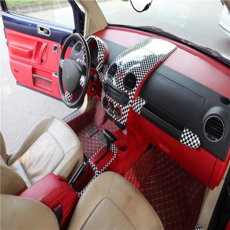 For Volkswagen Beetle 2003-2011 Center Control gear shift Panel Trim Steering Wheel Door Handle Panel meter pilot cover stcker