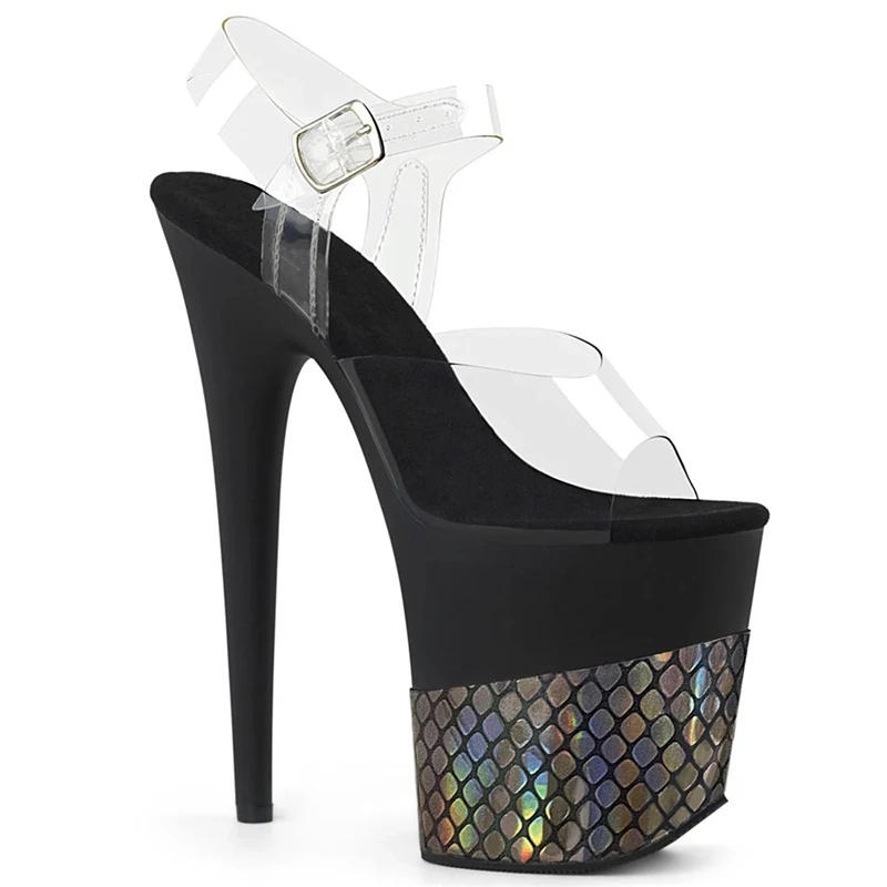Rncksi  Fashion PVC Sandal Women Transparent Sandals Lace-Up Wedges High Heels Black Gold Party Daily Pumps Shoes Size 35-40