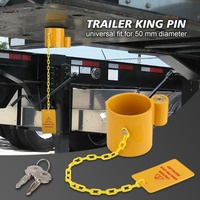 Stainless Steel 5th Wheel King Pins Lock Coupler Anti Rust Heavy Duty Trailer Lock with Warning Label 2 Keys for RV Camper