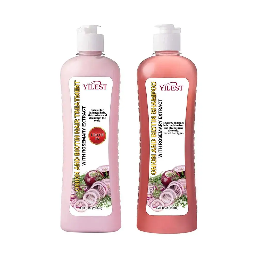 Shampoo naturale vegetale puro per tutti i tipi di capelli balsamo cura dei capelli diradamento rosmarino cipolla biotina Set di Shampoo al rosmarino