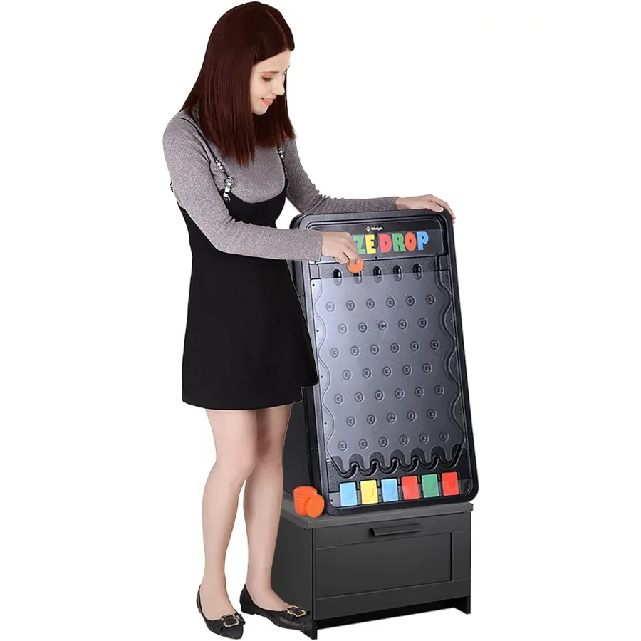 

30 Prize Drop Board Foldable Stand Disk Drop Board Game Customizable 6 Slots with 10 Pucks for Carnival Tradeshow Party Enterta
