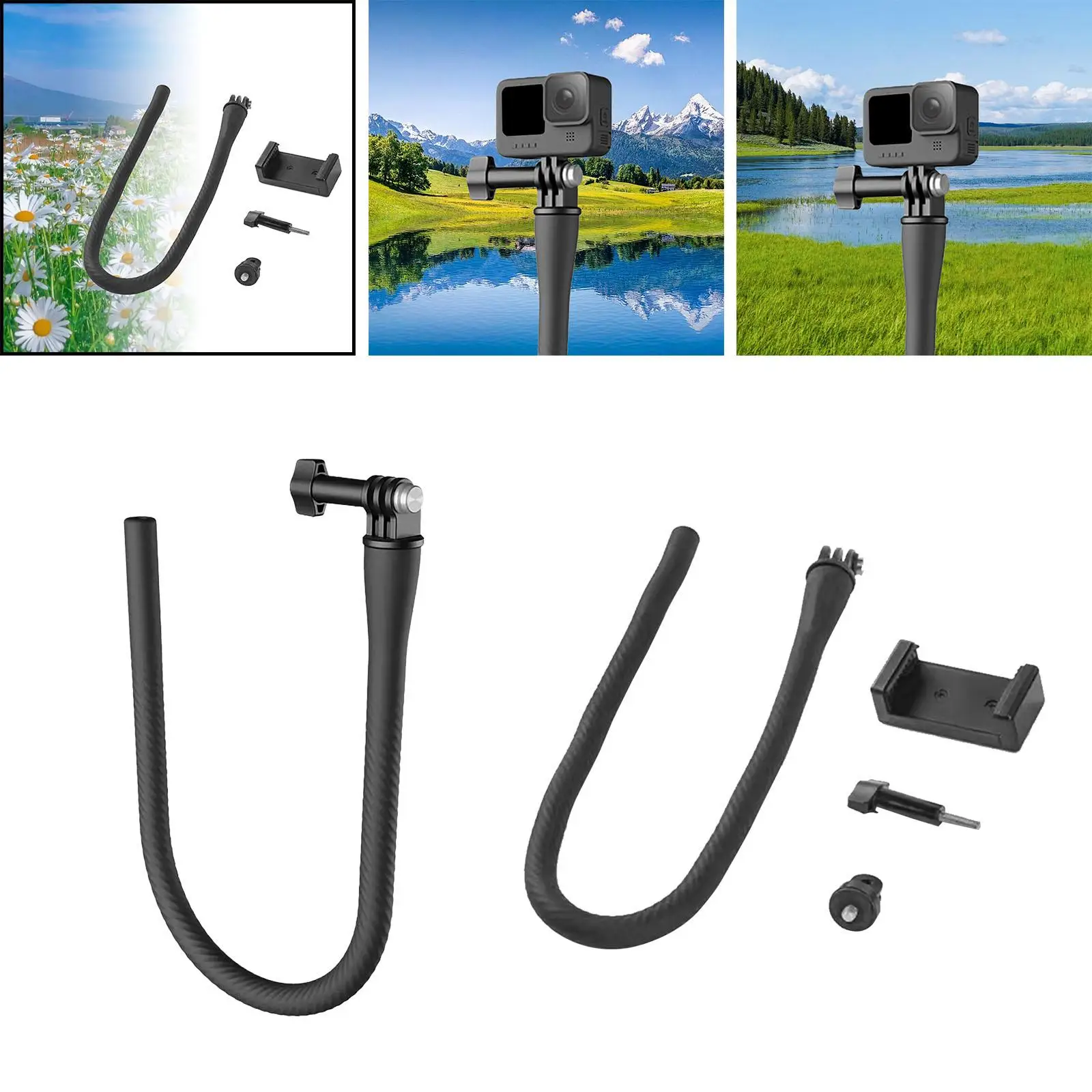 

Flexible Mount Clamp, Selfie Stick Pole, Bendable ,Selfie Stick Gooseneck ,Neck Holder ,Camera Tripod Stand for Car Bike