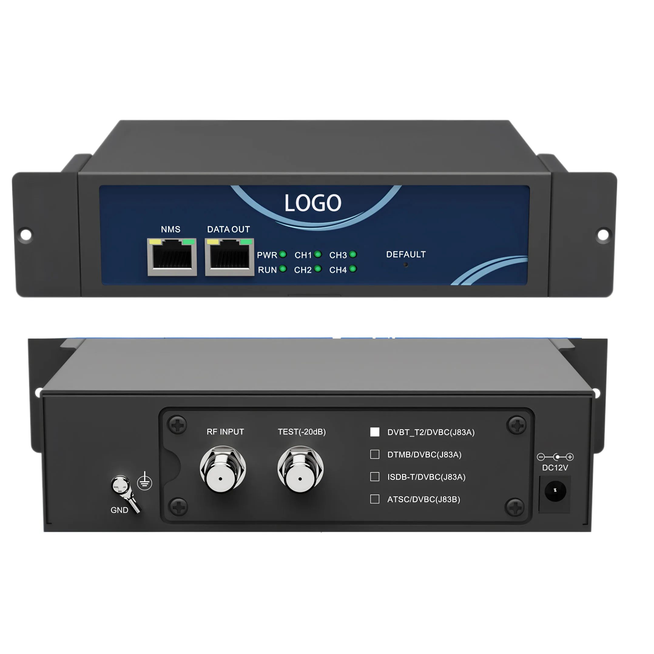 4-Channels DVB-C, ATSC, DVB-T/T2, DTMB Input, 2 IP Output, Hotel TV System Equipment, TV Signal Encoder