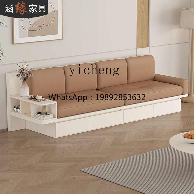 DD  Cream Wind Platform Sofa Living Room Storage Tatami Straight Row Sofa Bed Combination