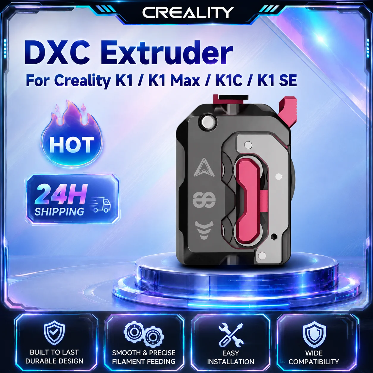 

Phaetus Dxc Extruder Helical Gears Dual-Drive System Standard Version for Creality K1 K1 Max K1c K1se - Newest Model