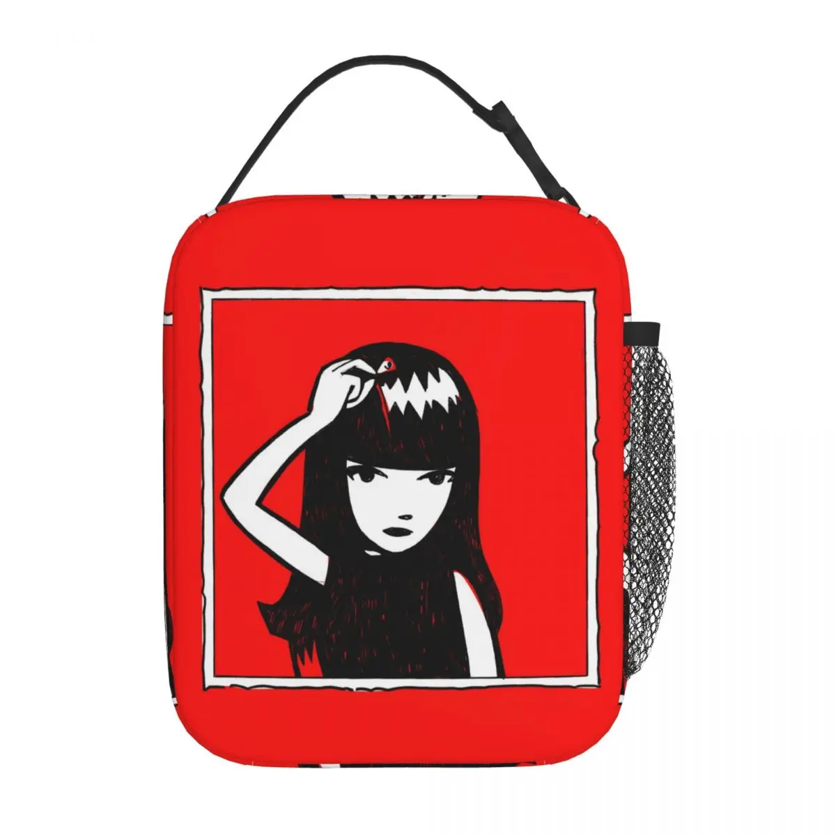 E-Emily The Strange Cartoon Girl Insulated Lunch Bag Cooler Bag Reusable Meal Container Leakproof Tote Lunch Box Food Bag
