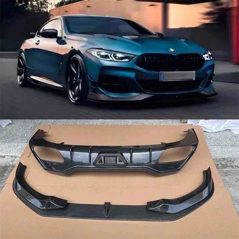 

For BMW 8 Series G14 G15 G16 840i 850 2018-2024 ReaI Carbon Fiber Bumper Front Lip Rear Diffuser Spoiler Kit