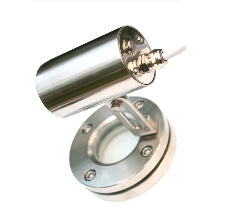 304 stainless steel flange with light, glass mirror with DC24V light, flashlight, flange observation cup