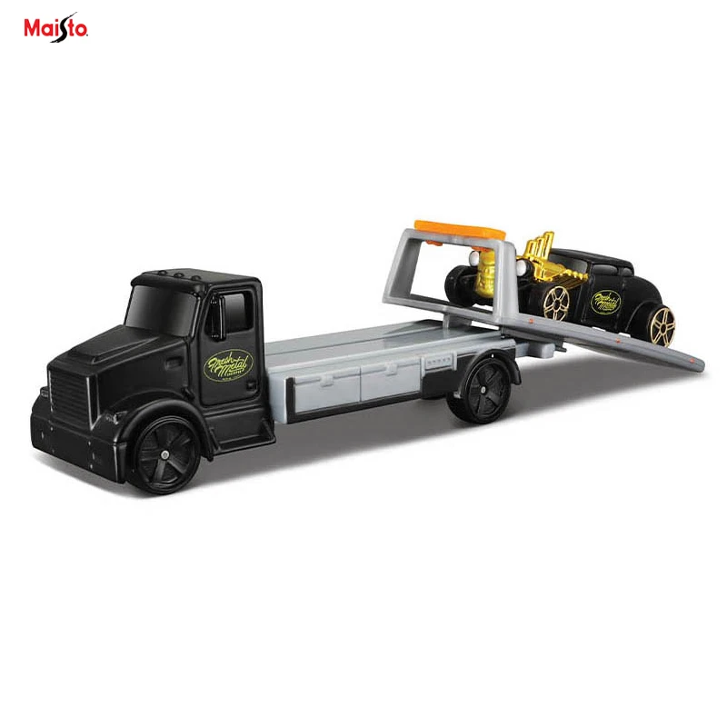 Maisto 1:64 FLYER FLATBED/LEADSLINGER KNUCKLE DRAGGER Design elite transport Die-casting car model collection gift toy
