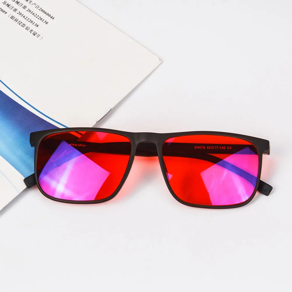 SHINU Good Sleep Blaulicht-blockierende Brille für Herren, rote Gläser, Anti-Grünlicht, beseitigt die Belastung der Augen, kann individuell angepasst werden – Detail 22