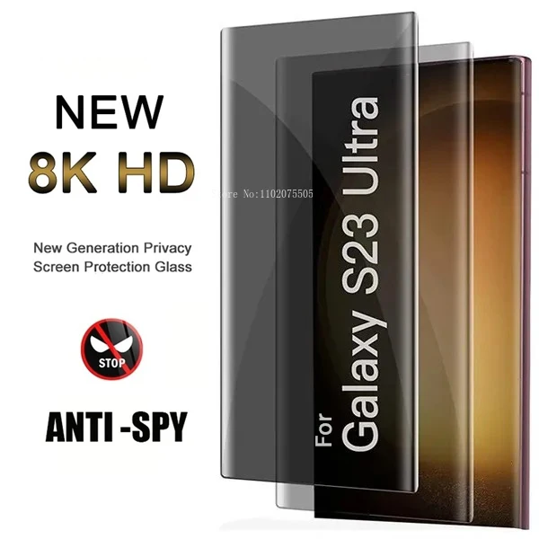 Privacy Screen Protectors for Samsung Galaxy S23 Ultra Plus Anti Glare Tempered Glass 3D Full Cover Film S23 Plus Ultra Glass