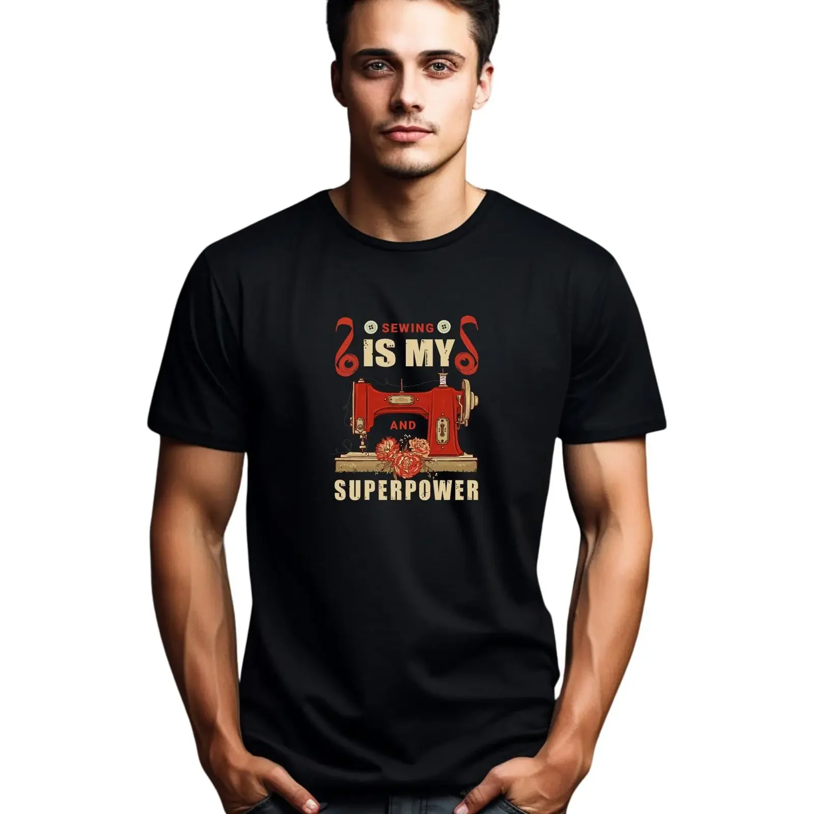 Vintage Sewing Machine T Shirt is My Superpower Crafty Tailor for Sewers Retro Sewist Top vintage Washed streetwear Unisex