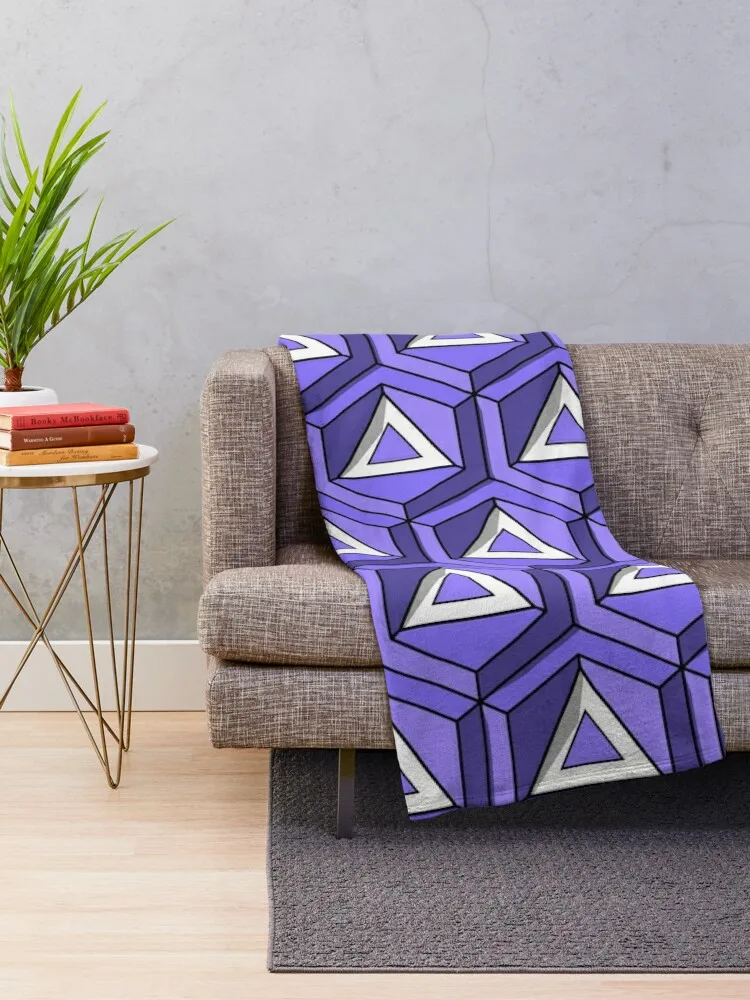 Isometric - Cubes - Wallpaper - 0047 Throw Blanket Quilt Multi-Purpose Polar Retros Blankets