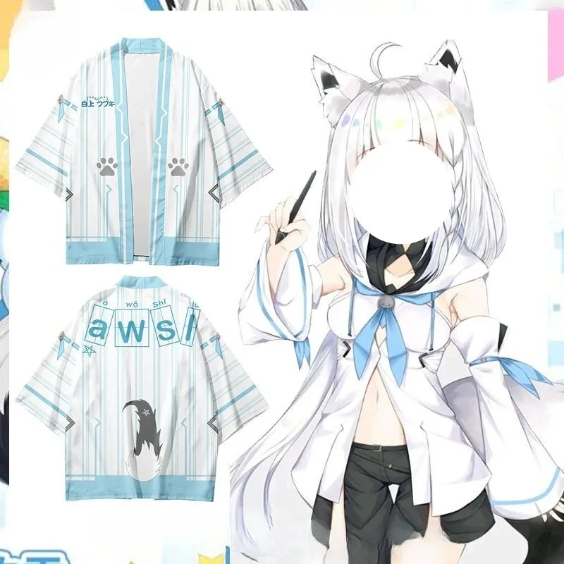 

Anime Shirakami Fubuki Cosplay Costume Japanese-style Cardigan Virtual Idol Loose-fitting Top Role Play Outfit for Women Men