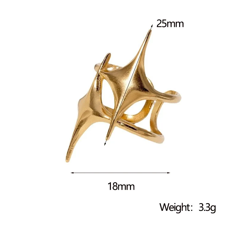 New European American Stainless Steel Ring Niche Teenage Design Featuring Star Like Minimalist Cool Personalized Temperament