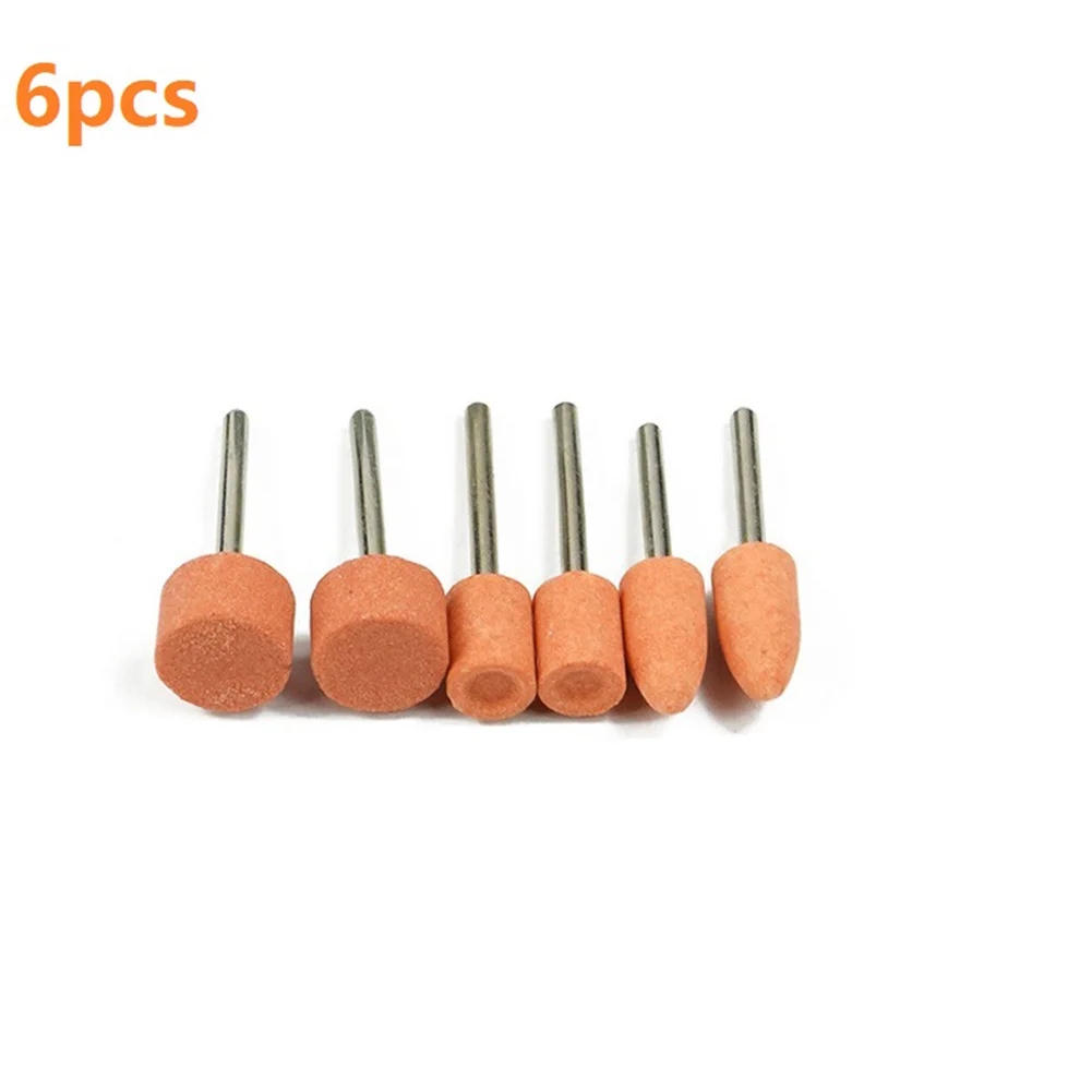 6 Stuks ROTARY TOOL Slijpsteen SET DIY Craft Boren Metaal Staal 9/10/15mm Grote Kleine Cilindrische Slijpkop Wees