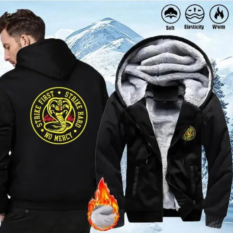 2023 Newest C-Cobras Kais Printed Hoodie Jacket Winter Fleece Thicken Warm Zipper Hoodie Coat Sportswear  Polyester tops