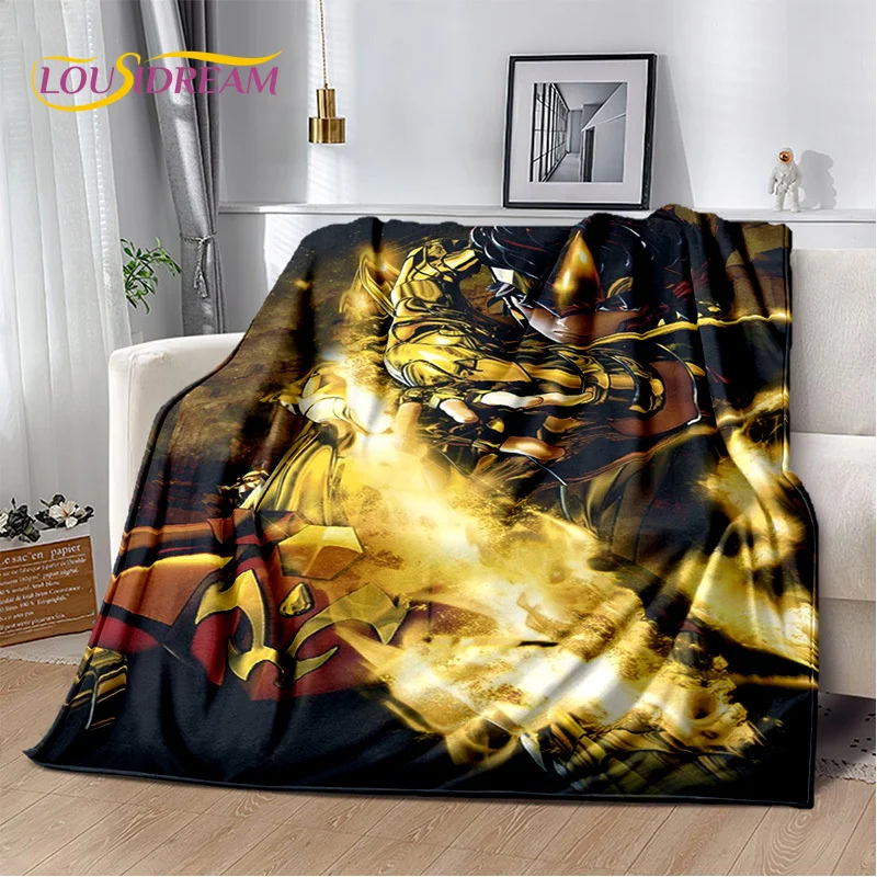 Cartoon Saint Seiya 3D Retro Anime HD Soft Blankets,Keep Warm Flannel Throw Blanket for Picnic Beds Sofa Home Bedroom Gifts Kids