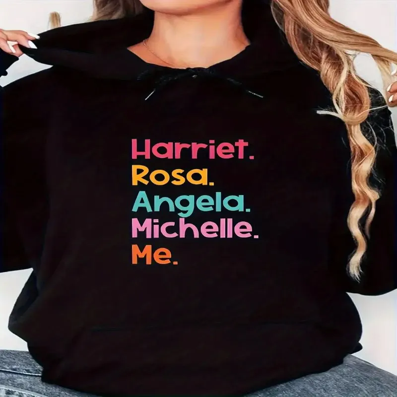 

Женская толстовка с капюшоном в стиле истории Harriet Rosa Angela Michelle Names, мягкий пуловер с длинными рукавами и карманом-кенгуру