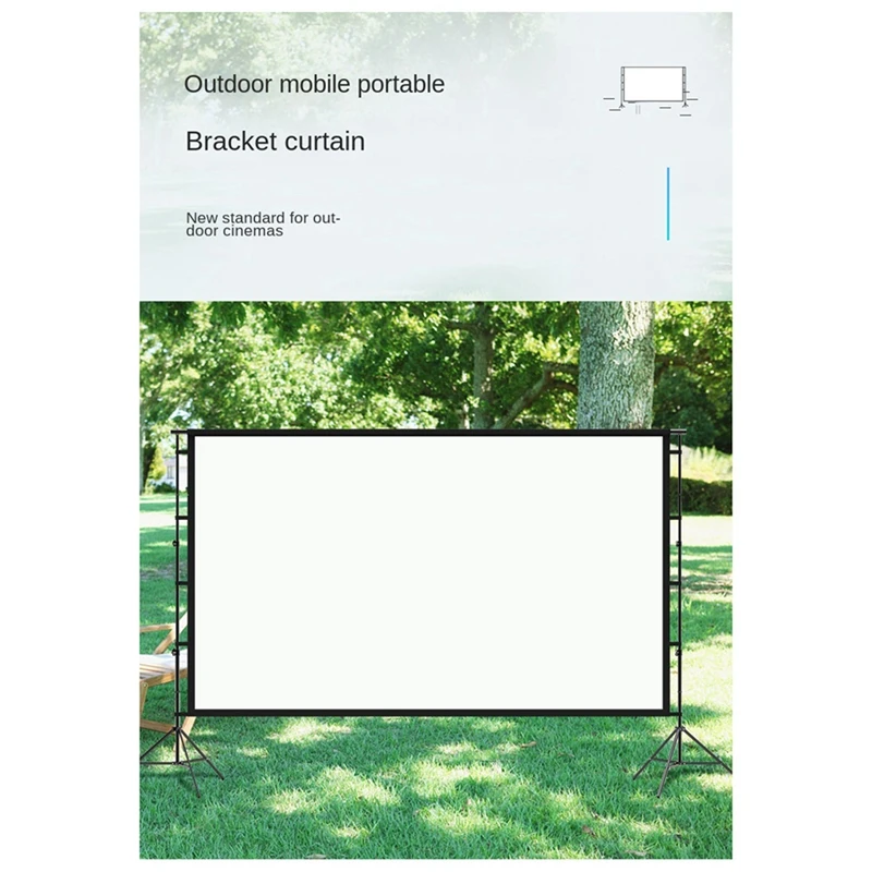 

Home Movie 84 Inches Screen Projector Curtain Portable Projector Stand As Shown Iron For Indoor Outdoor