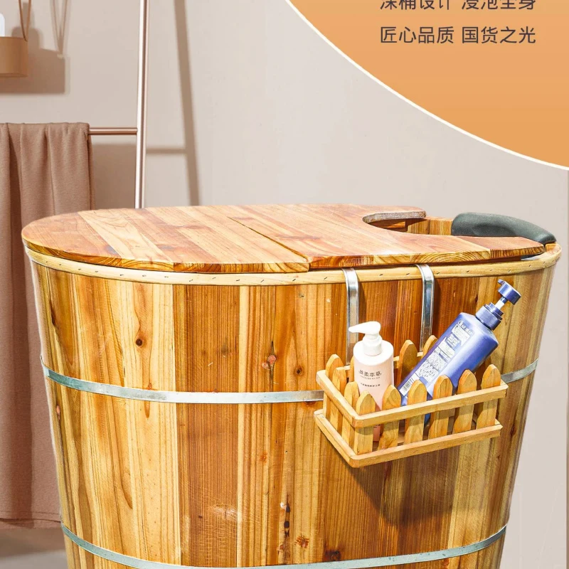 Heightened Bath Bucket Occupy An Area Adult And Child Bath Bucket, Solid Wood Bath Bucket Home Full Body Fumigation Bucket