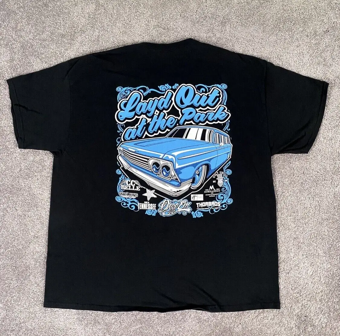 Layd Out At The Park T Shirt Mens 2Xl Black Slam'D Magazine Lowrider Xxl