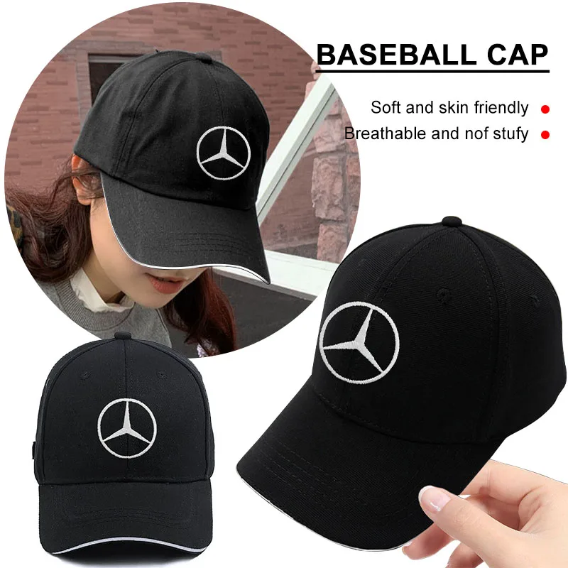 

Хлопковая регулируемая бейсбольная кепка с логотипом автомобиля, автомобильные аксессуары для Mercedes Benz GLA CLA GLK GLE CLS ML GL A B C E Class W211