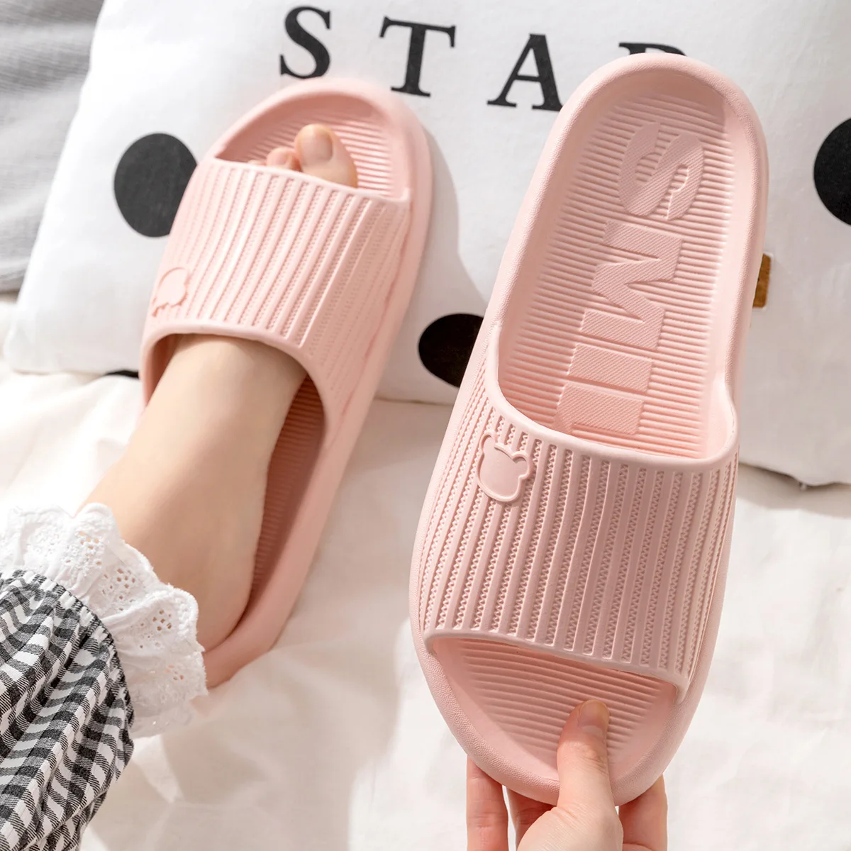 

2025 new cool slippers for women's summer home indoor bathroom shower men's EVA slippers