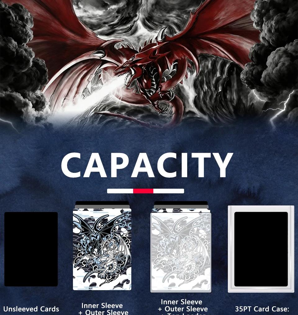 TCG Deckbox mit 100+ Kartenkapazitäten – Drachen-Design, langlebige und kostengünstige Aufbewahrung für TCG-Karten, ideal für YGO PTCG Magic Gifts – Detail 1