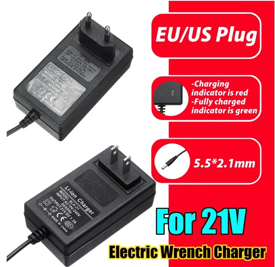 21V 1A Universal Charger DC Power Adapter Lithium Drill Power Charger Electric Wrench Screwdriver Charger EU US AU Plug