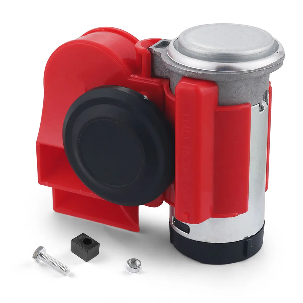 

Компактный воздушный звуковой сигнал 12 В 115 дБ Red Snail Air Car Truck Многоцветные и Claxon Horns 450 Гц для автомобилей, транспортных средств, мотоциклов, лодок, автофургонов