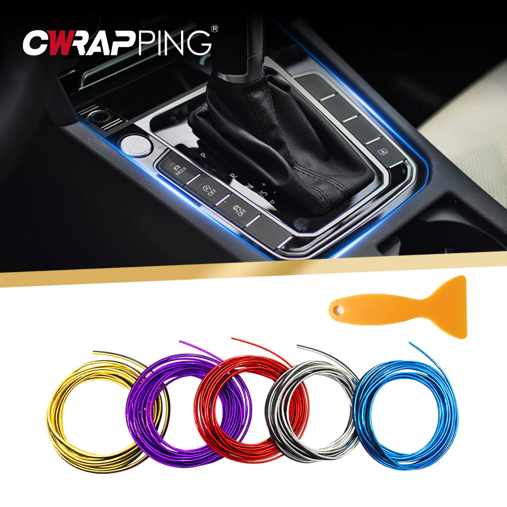 Universal Car Interior Moulding Decoration Flexible Strips 5M Interior Auto Mouldings Car Cover Trim Dashboard Door Car Styling