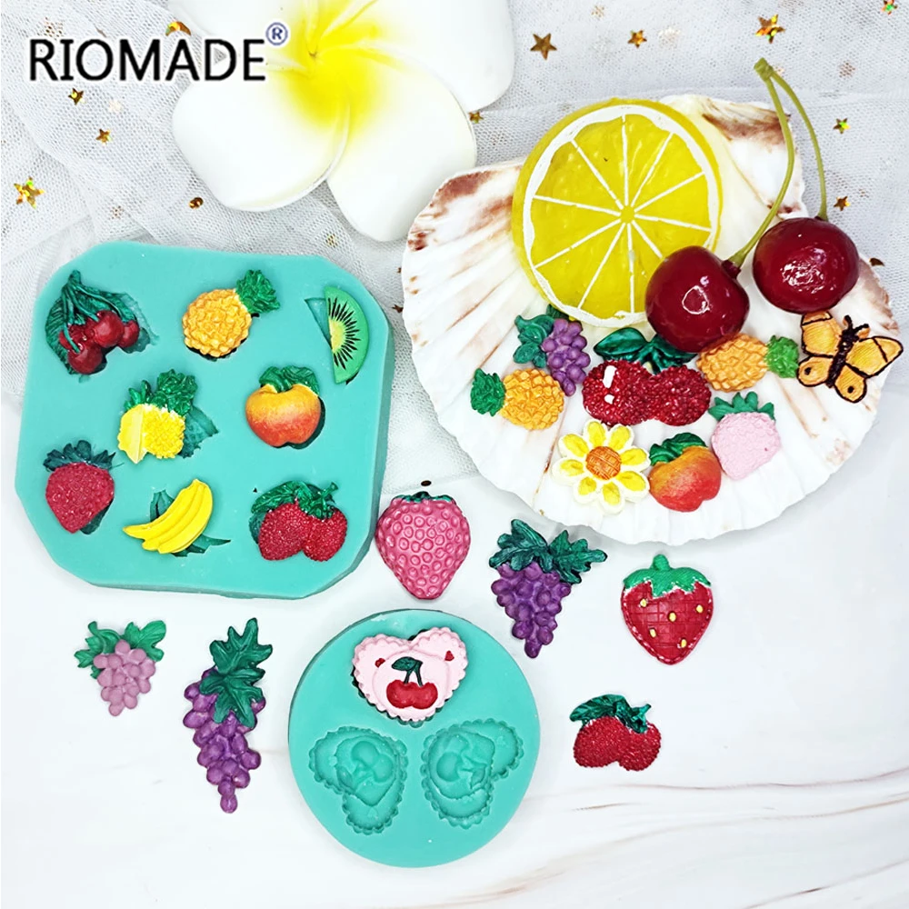Mini Fruit And Vegetable Model Baking Mold Chocolate Jelly Pudding Gypsum Epoxy Silicone Mould Creative Style Cake Decoration