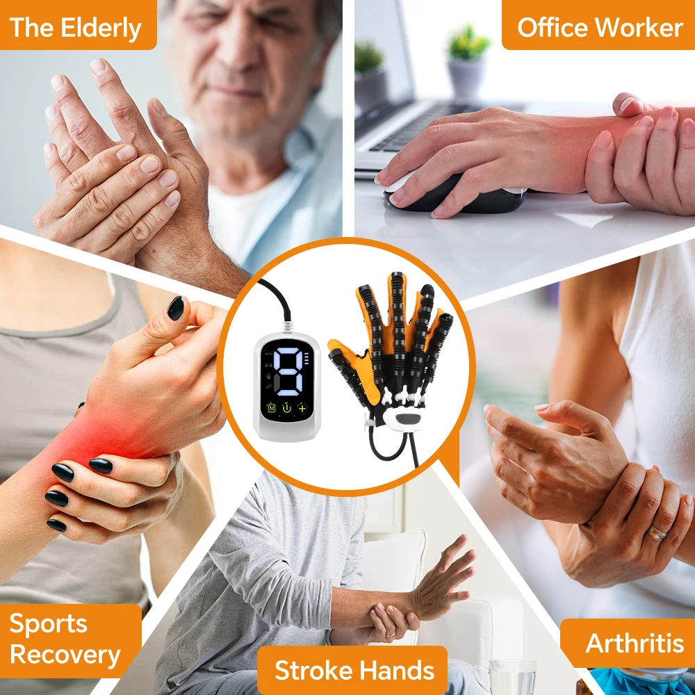 

Интеллектуальные массажные перчатки для левой и правой руки, тренажер для реабилитации пальцев, перчатки-роботы, тренировочное оборудование для гемиплегии