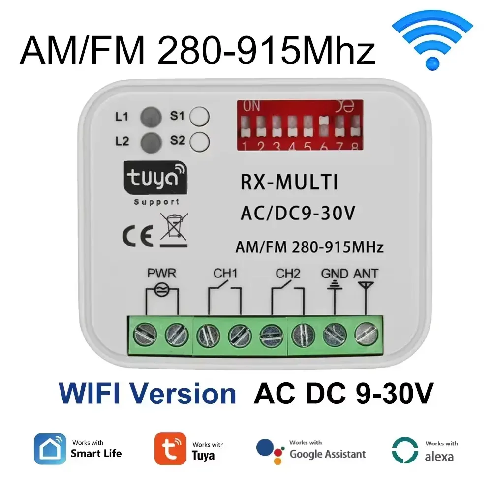 KEBIDU RX MULTI Tuya Smart Switch Modul 300-868MHz 2CH 433MHz 868MHz WLAN-Controller Garagen-/Tortür-Fernbedienungsempfänger – Detail 3