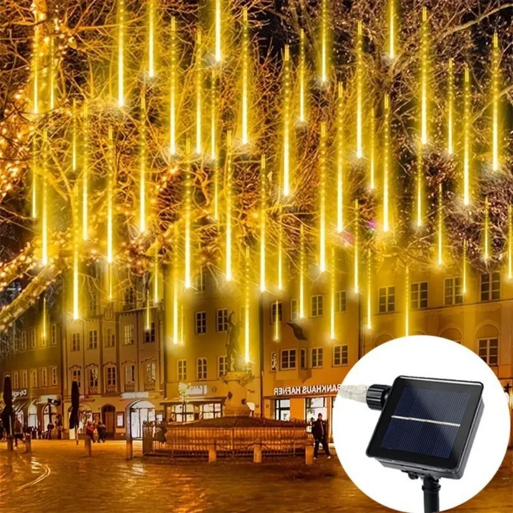 في الهواء الطلق 8 أنابيب 30/50 سنتيمتر الشمسية Led النيزك دش المطر سلسلة ضوء ل شجرة عيد الميلاد ديكور حديقة التخييم الديكور الجنية ضوء #3